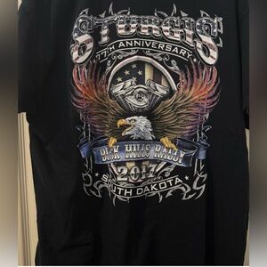 Sturgis Motorcycle RallyT-Shirt Black 77th 2017 Black Hills Rally Men’s size XL